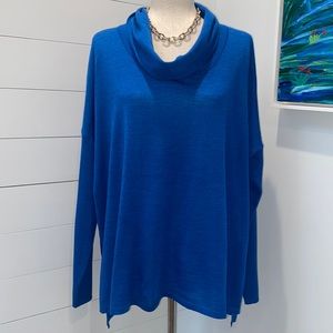 Eileen Fisher Vibrant Blue Turtleneck Sweater
